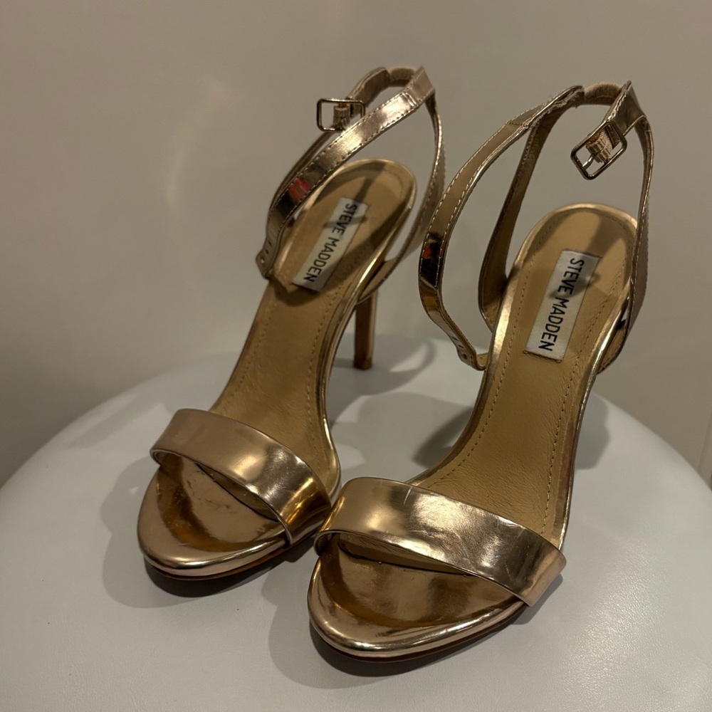 Steve Madden Metallic Rose Gold Heels